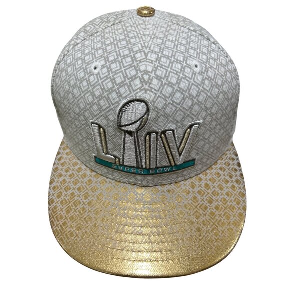 New Era NFL Gray Gold Super Bowl LIV 59FIFTY Fitted Hat Size 7 3/8 - Picture 1 of 8